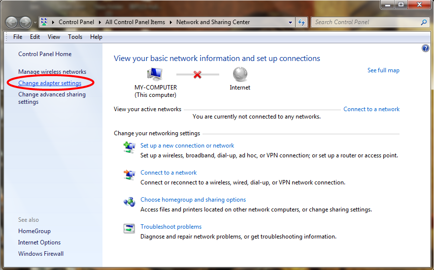 Enable Wired Network Adapter Windows Vista